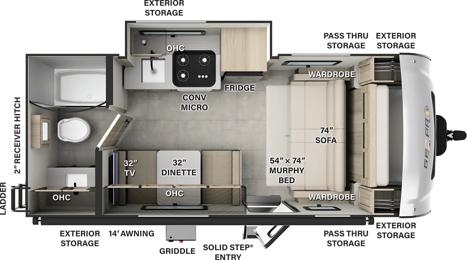 Rockwood Geo Pro G19FDS Floorplan